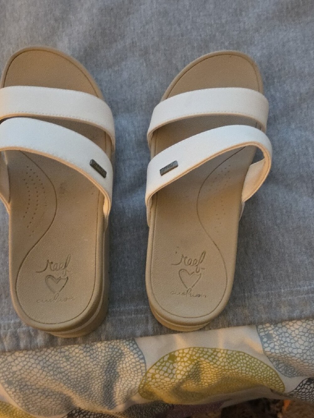 Reef Women's Double Strap Slides in Light Beige - Picture 4 of 5